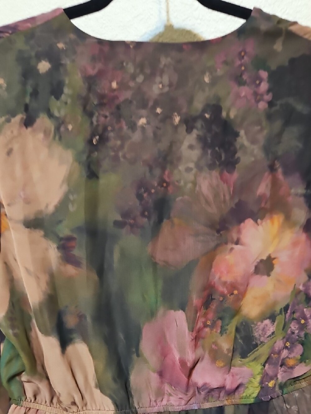 Boho Floral Tiered Maxi Dress in Dusty Rose and Olive by Unknown - Picture 8 of 10